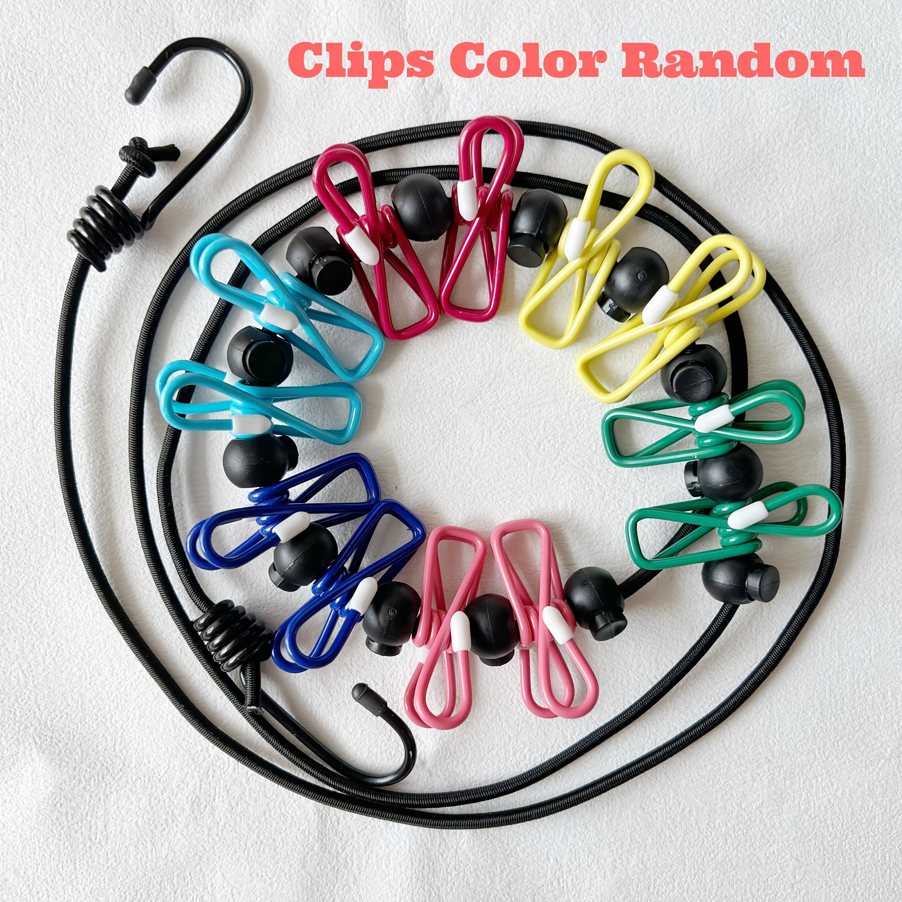 Tendedero retráctil portátil con 12 clips para uso en interiores y exteriores