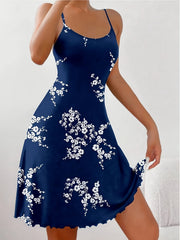 Women's Elegant Casual Dresses Polyester Spaghetti Strap Print All-Season