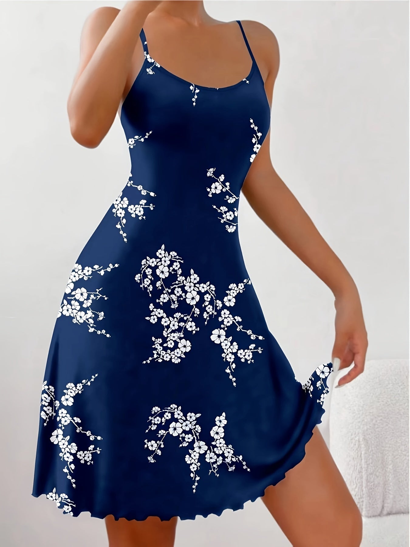 Women's Elegant Casual Dresses Polyester Spaghetti Strap Print All-Season
