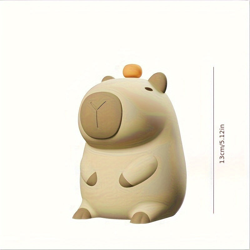 Creative Capybara Night Light Silicone Lamp Touch Controlled USB Rechargeable Decompression Table Lamp
