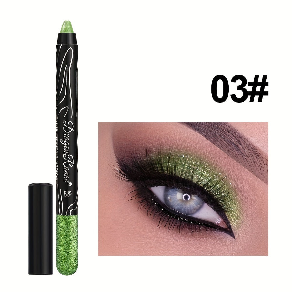 Women Shimmering Eyeshadow Pencil 2-in-1 Matte Glitter Brightening Contouring
