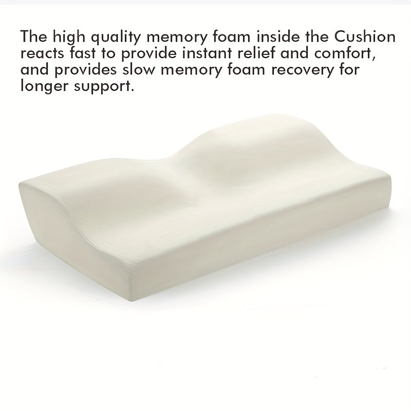 Memory Foam Butterfly Neck Pillow for Support Reversible Cover Orthopedic Rebound