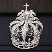 Women's Tiara Crown with Baroque Crystal Faux Pearls for Weddings and Bridal Parties