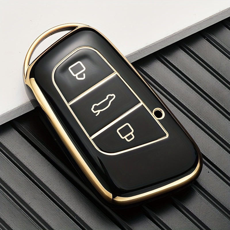 Luxury TPU Car Key Cover for Automotive Key Fob with Metallic Finish