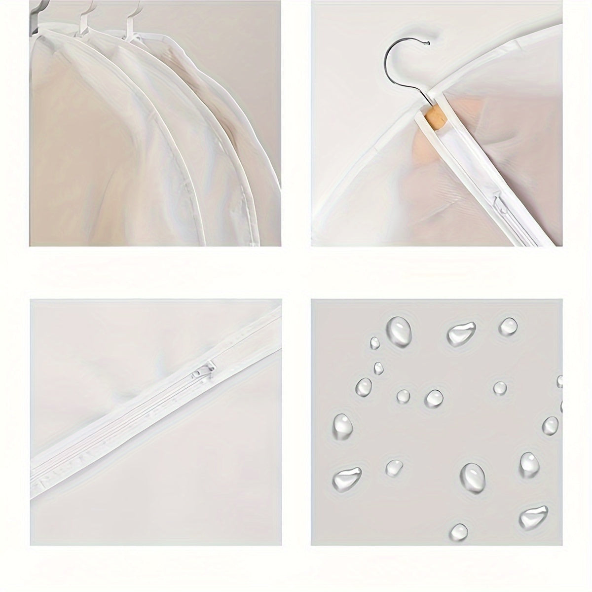 Fundas de plástico transparente para prendas con cierre para almacenamiento en armario, trajes, vestidos, abrigos