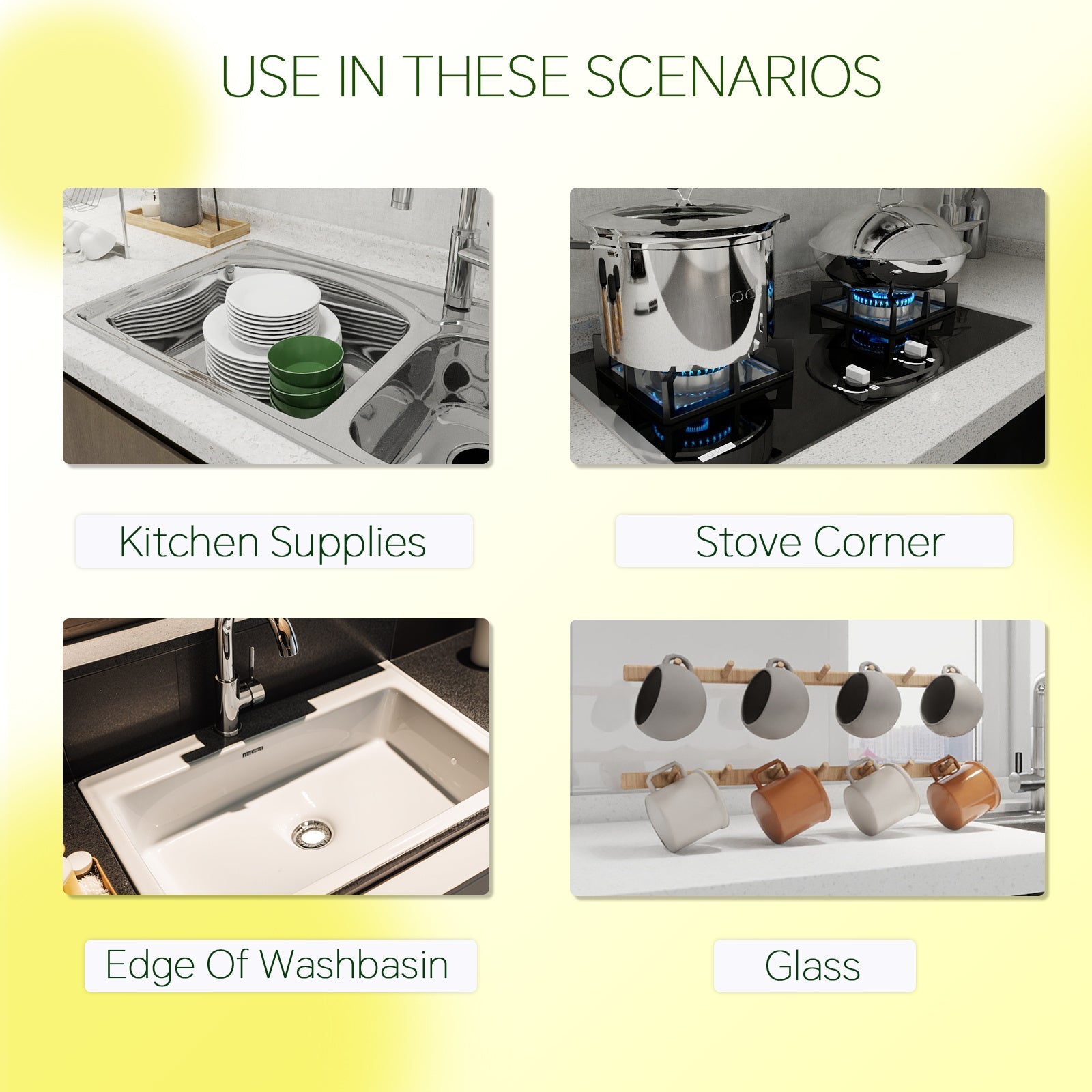 Double-Sided Cleaning Sponge Soft Absorbent and Scrubbing for Stains