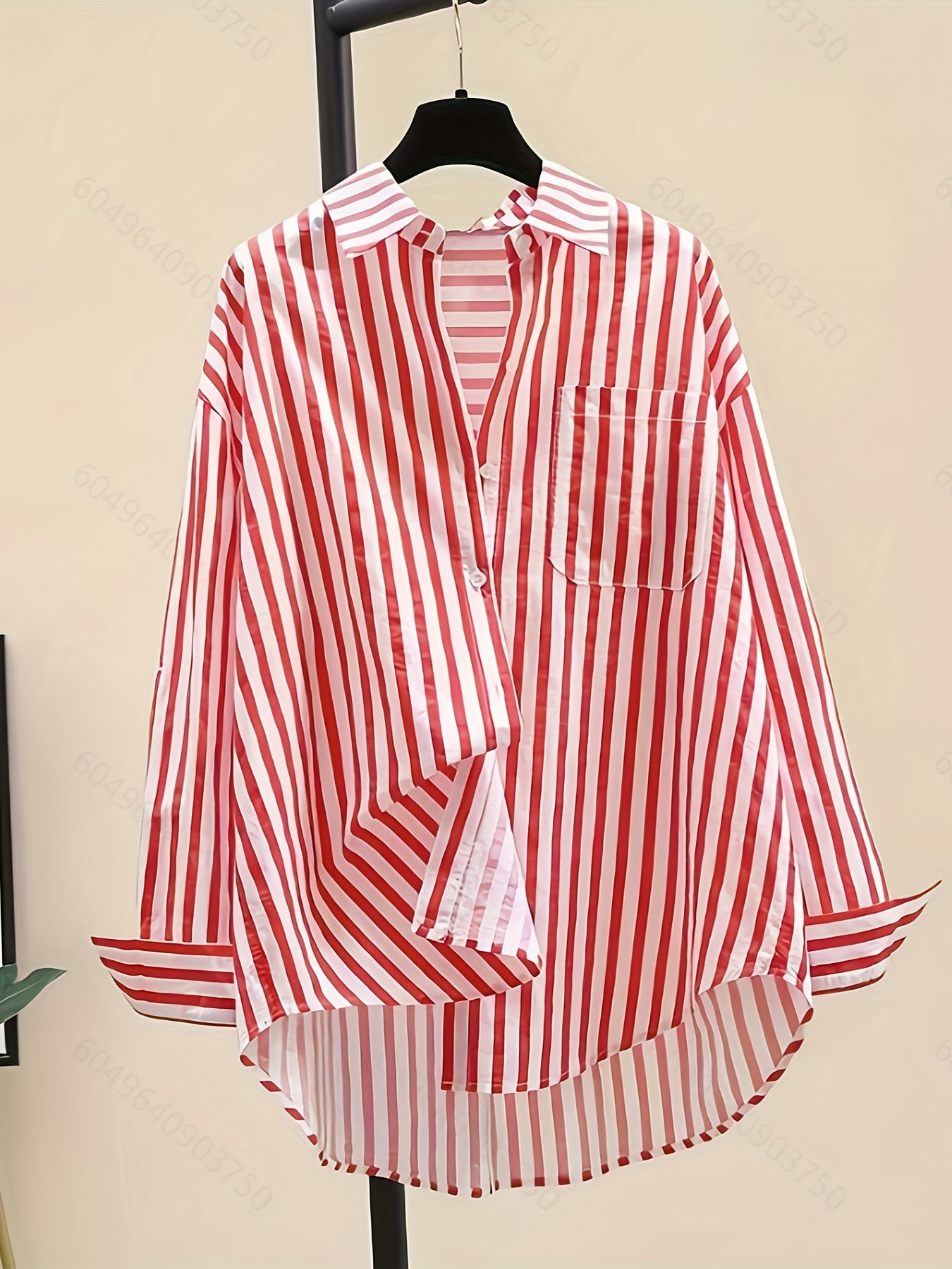 Women's Striped Polyester Shirt Long Sleeve Casual Vacation Sun Protection