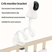 Cylindrical Camera Mount Bracket for Desktop Monitoring with Removable Bottom Clip