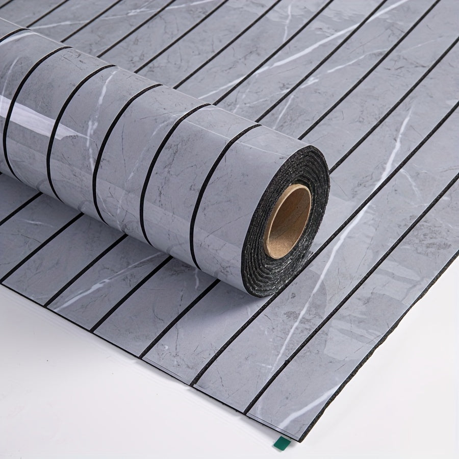 Self-Adhesive 3D Wall Panel Vinyl Curved Edges Shapes and Stripes Style for Ceilings and Partitions