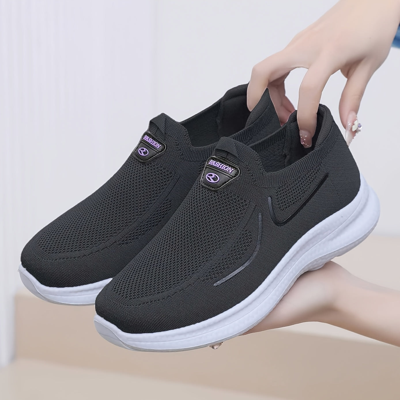 Women’s Slip-On Breathable Lightweight Sneakers with Sequins