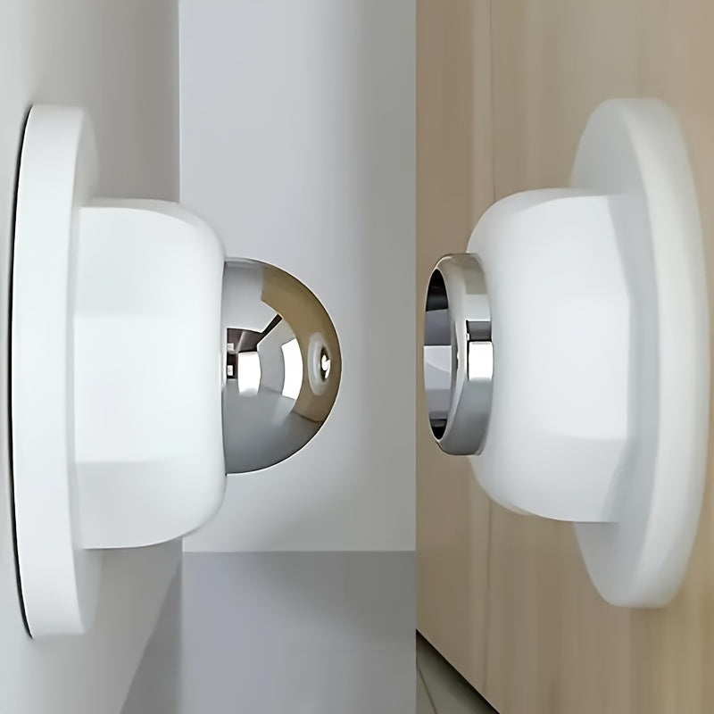 Magnetic Door Stop, Adhesive Wall or Floor Mount, Keeps Doors Open Safely