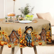 Autumn Harvest Tablecloth Water-Repellent Wrinkle-Free Polyester for Thanksgiving and Holiday Decor