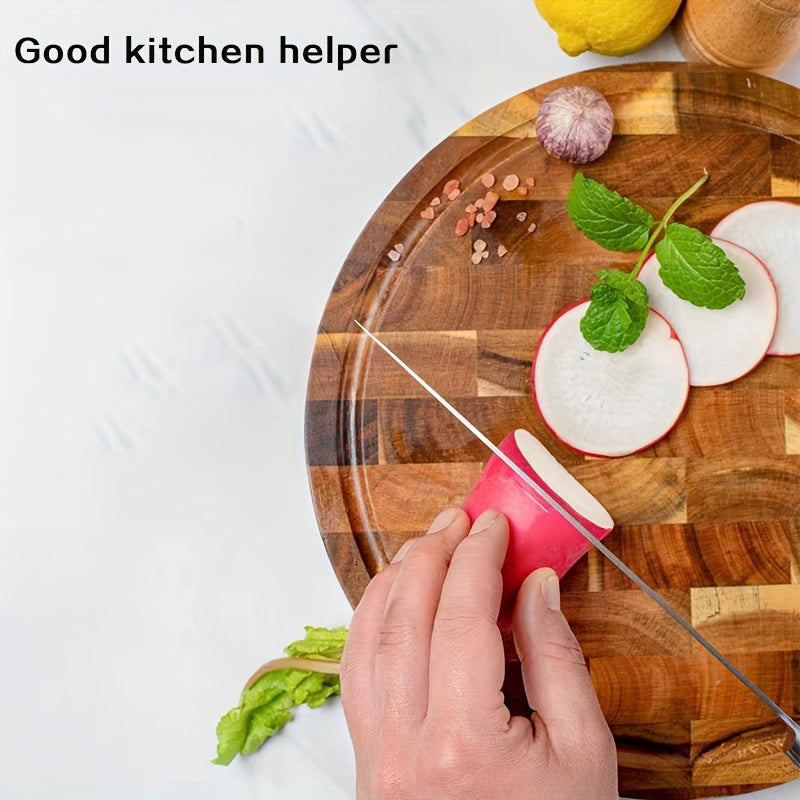 Round Acacia Wooden Serving Board for Meat, Vegetables, Fruit, Kitchen Supplies