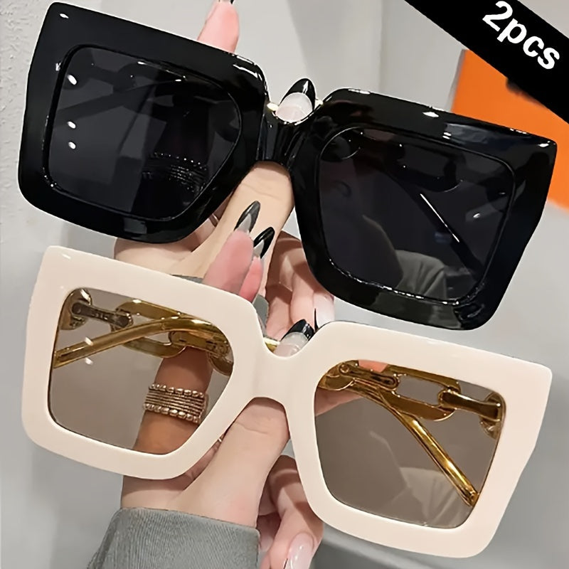 Oversized Women's Fashion Glasses Large Square Frames for Beach and Travel
