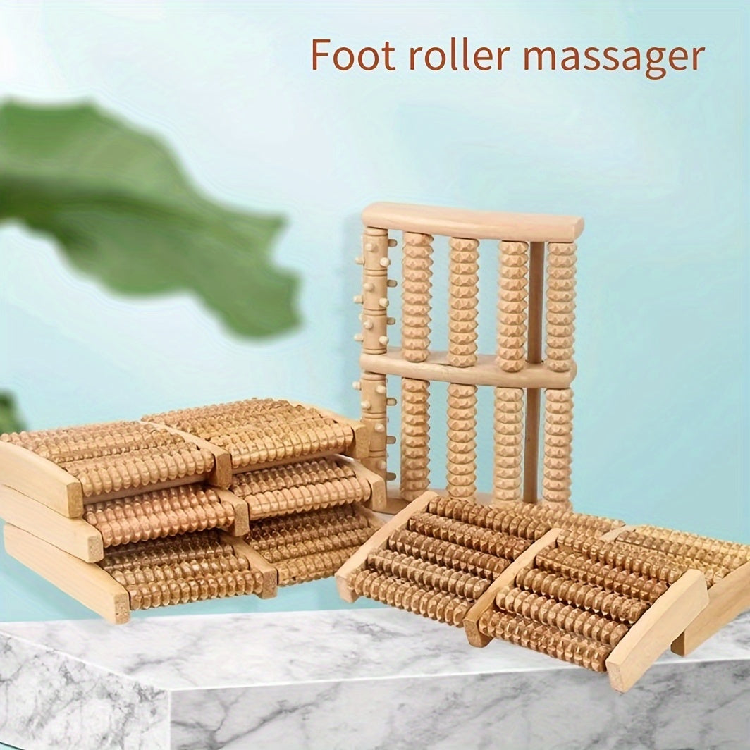 Wooden Dual-Direction Foot Massager for Fatigue Relief and Relaxation