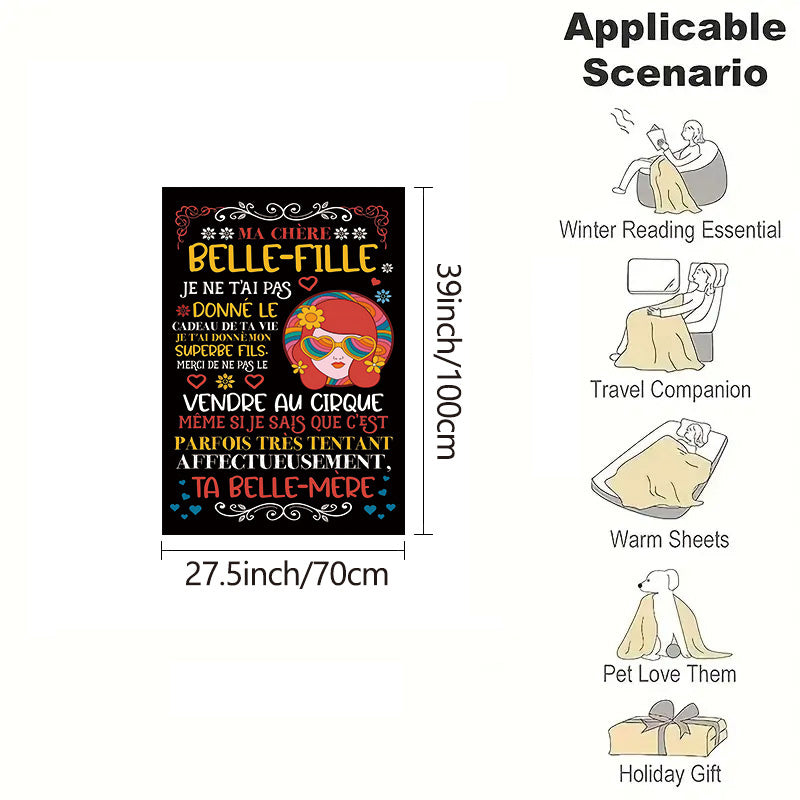 Cozy Flannel Throw Blanket for Women Soft Warm Gift for Daughter-in-Law