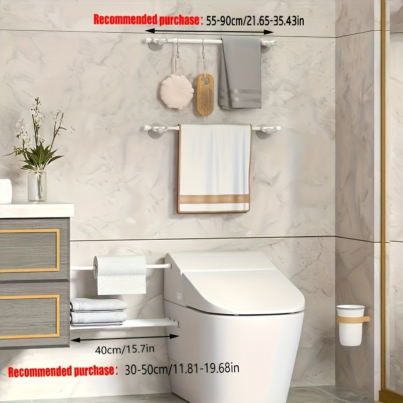 Qishloq va eshik pardalari uchun bahor yuklangan metall sochiq bar, teshiksiz tortish montaji.