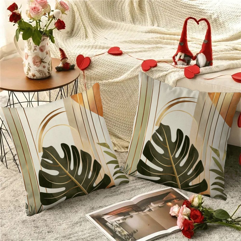 Set of 2 Waterproof Boho Chic Pillow Covers 45.72cm Square for Living Room Bedroom Outdoor