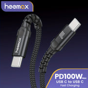 PD100W Max Type C dan Type C kabeli Samsung, Honor, Xiaomi va iPhone 15/15Plus/15Pro/15 Pro Max, 16/16Plus/16 Pro/16Pro Max uchun tez zaryadlash.