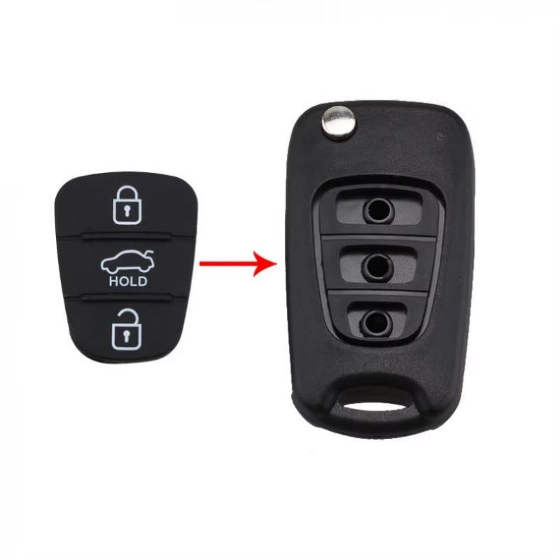Black PU Rubber Car Key Fob Cover with Lock/Unlock Icons Replacement