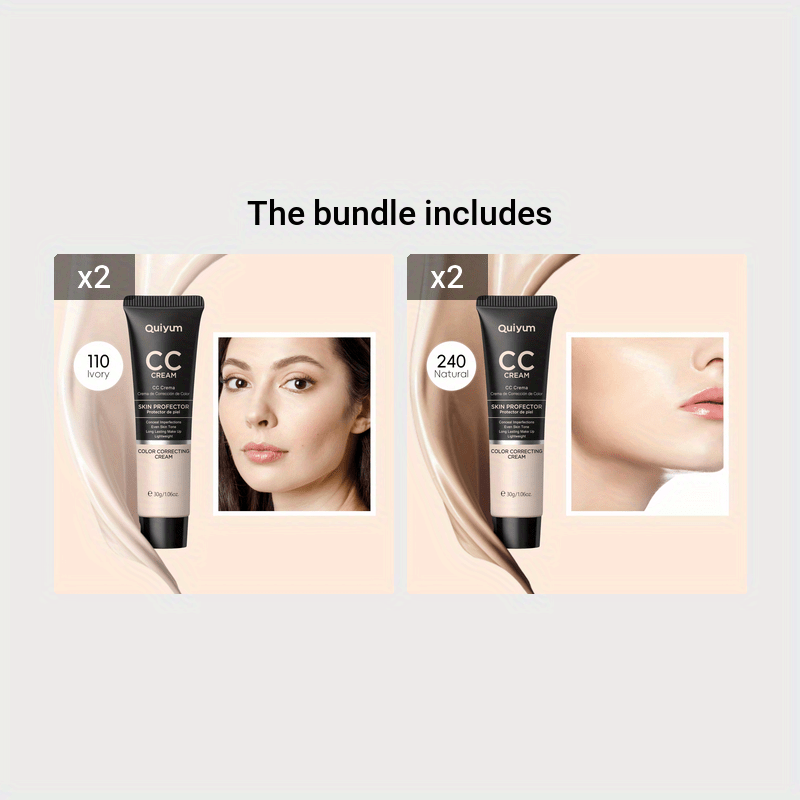 Long-Lasting 3-Color CC Cream Oil Control Full Coverage Concealer