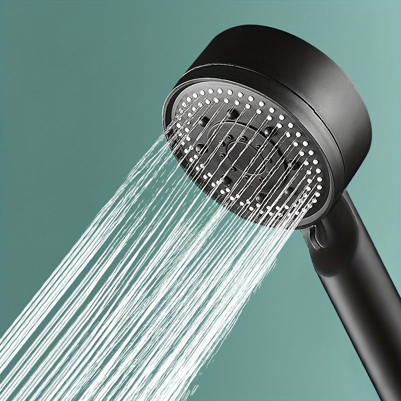 Handheld Shower Head with 5 Water Flow Modes, Hose, Bracket, and Gold Accessories