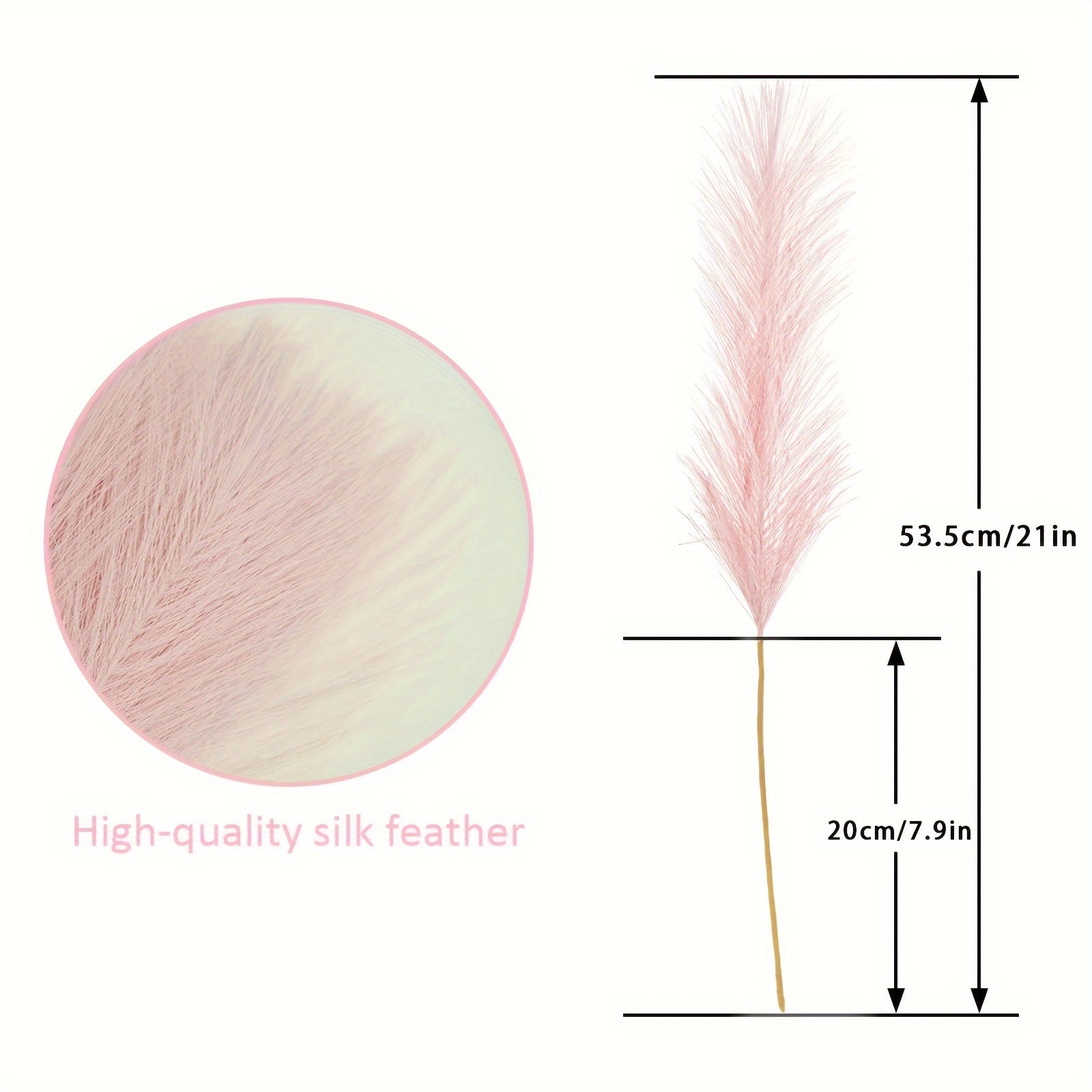 10 Pieces Pink Faux Pampas Grass Branches for Home and Wedding Decor