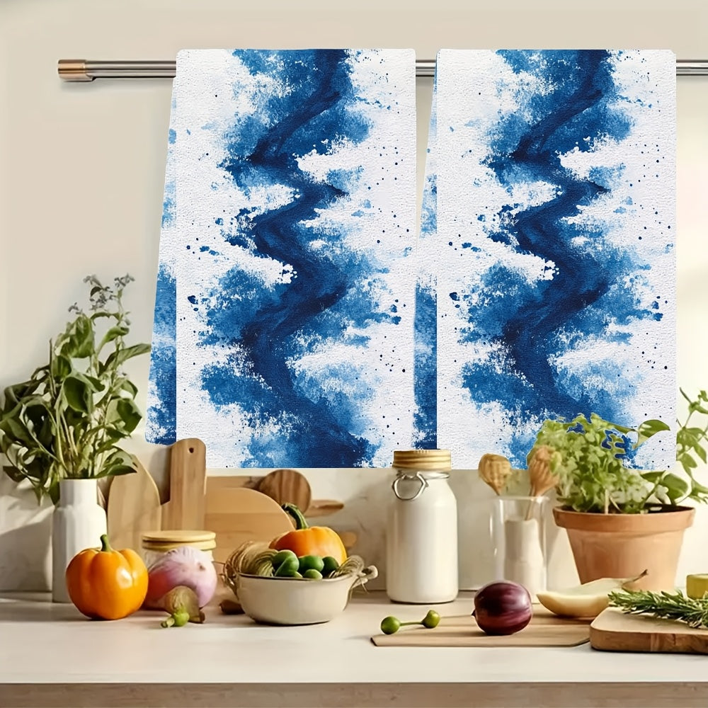 White Race Track Kitchen Towels Ultra-Soft Absorbent Dish Hand Towels