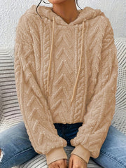 Women's Hooded Pullover Sweater Soft Polyester Spandex Solid Color Machine Washable