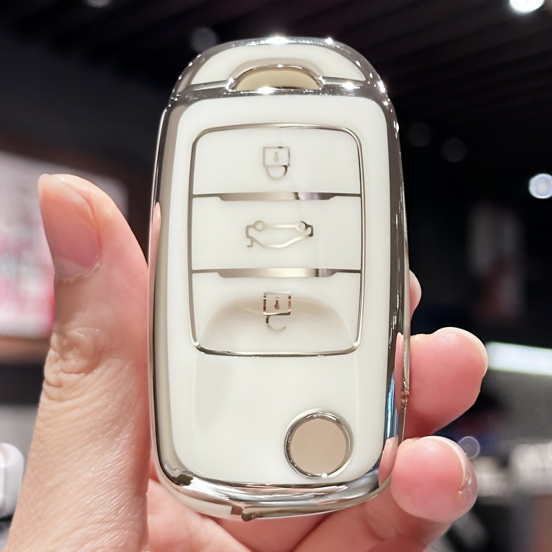 Universal TPU Car Key Cover Scratch-Resistant Protective Shell Black