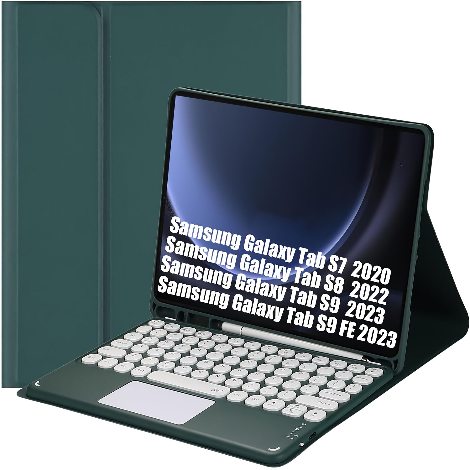 Galaxy Tab A9 Plus 27.94cm 2023 and Galaxy S9 FE/S9/S8/S7 Keyboard Case with Multi-Touch Trackpad Detachable Keyboard Auto Sleep Wake Smart Folio with S Pen Holder