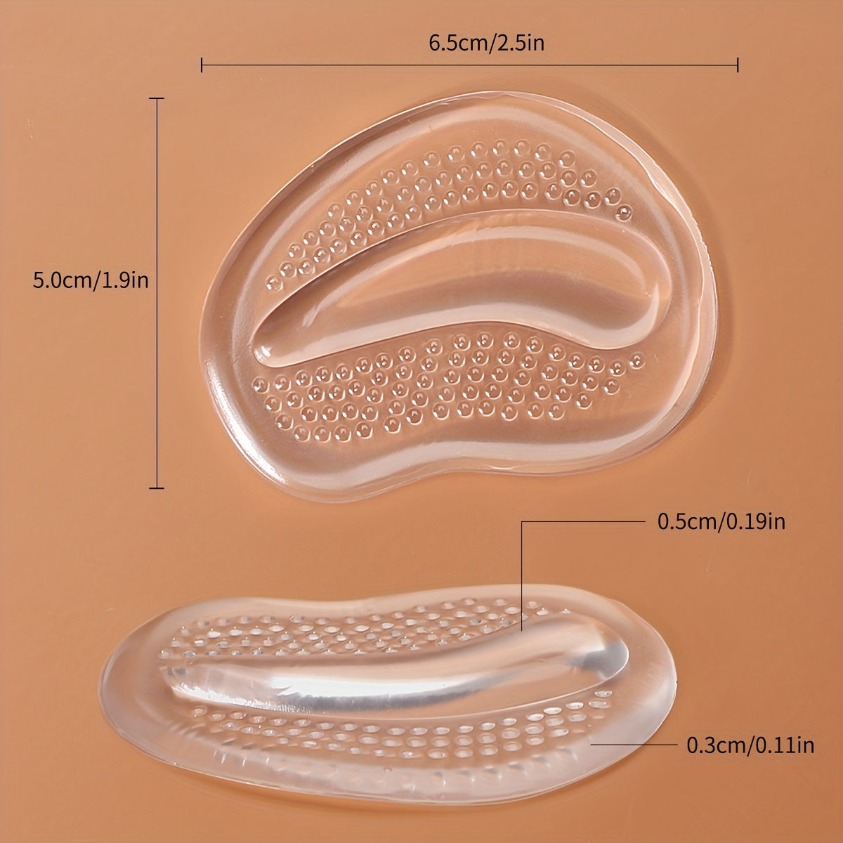 Women's Silicone Invisible Half Size Pads for Forefoot Comfort
