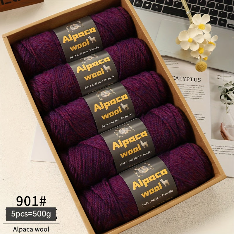 Multicolored Alpaca Wool Yarn 500G Thick Knitting Needles for Autumn Winter Projects