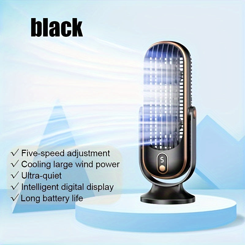 Portable Air Conditioner Fan with 5-Speed Cooling Rechargeable Battery for Home Office Travel Camping