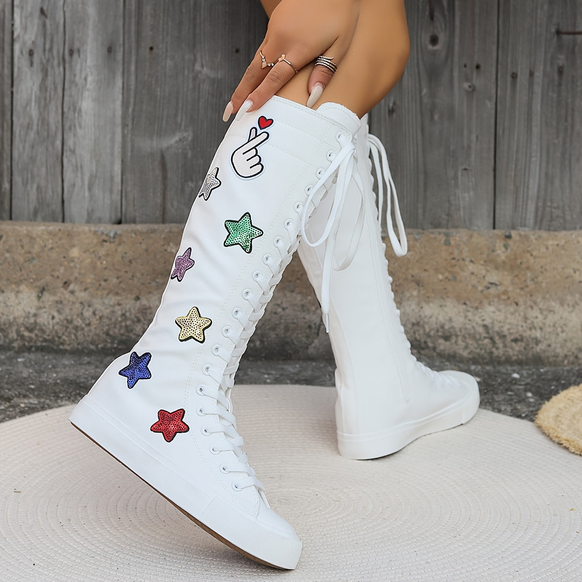 Women’s Canvas High-Top Boots with Zipper, Black, All-Season Comfort