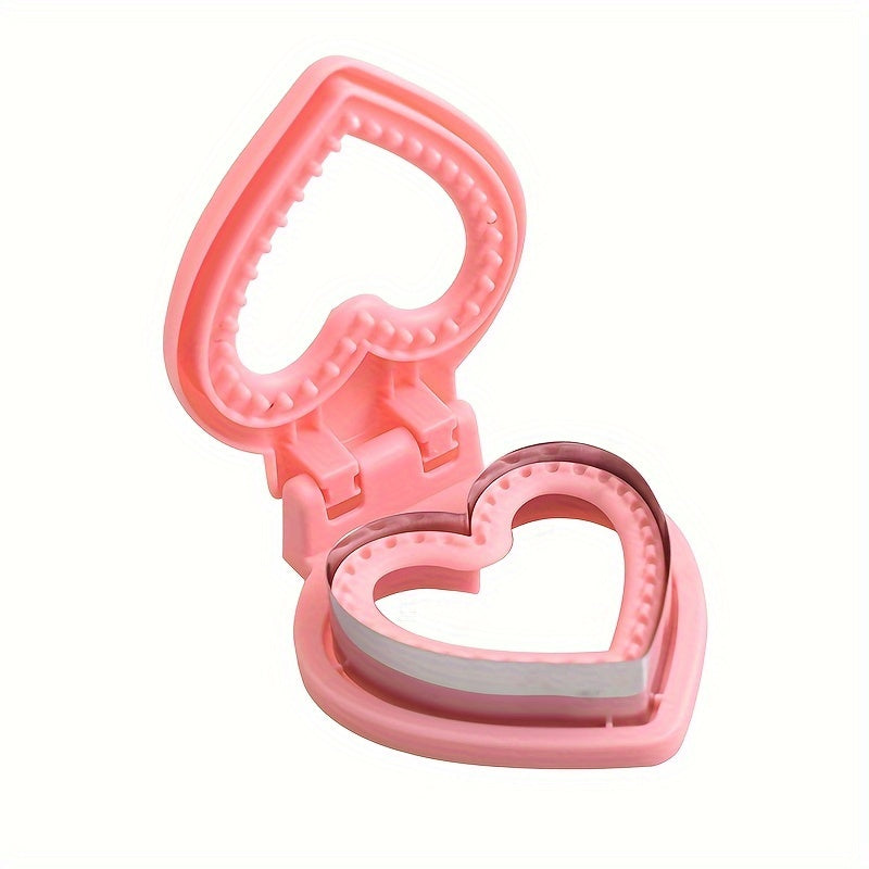 Stainless Steel Heart-Shaped Sandwich Cutter and Sealer Set for Lunch and Baking