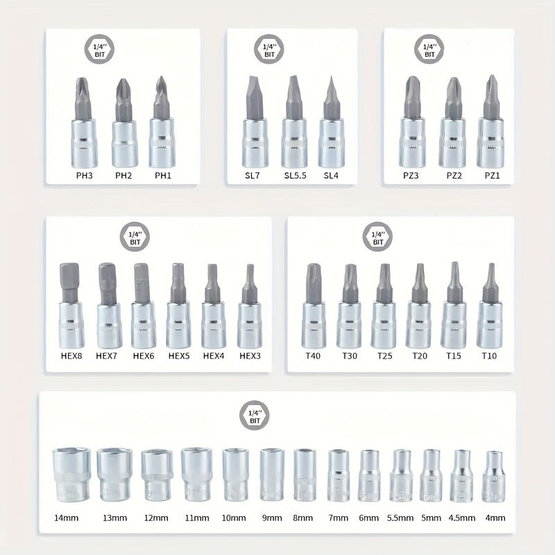 Juego de herramientas de acero inoxidable de alta resistencia de 46 piezas para coches, barcos, bicicletas y motocross