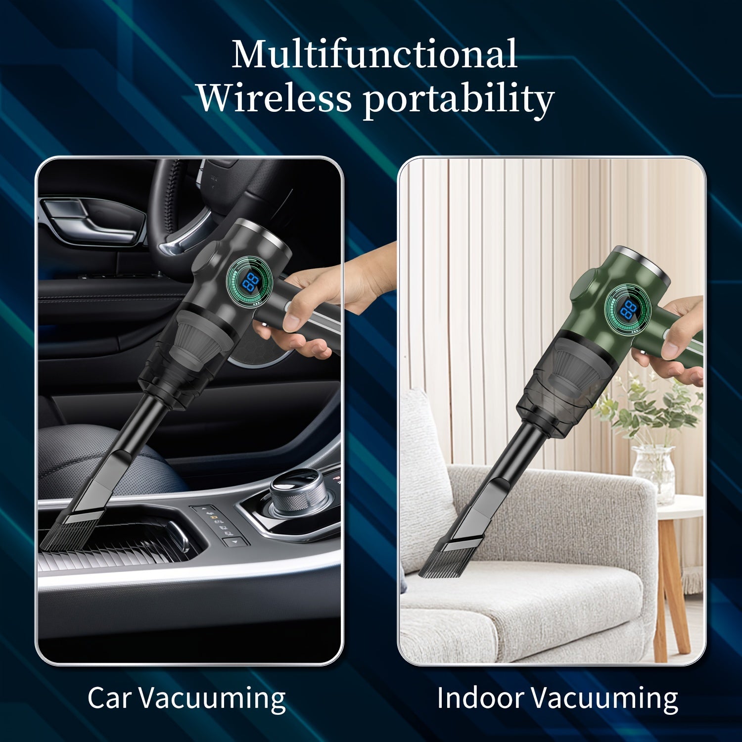 Mini Handheld Vacuum Cleaner 3-in-1 USB Rechargeable Car Office Home