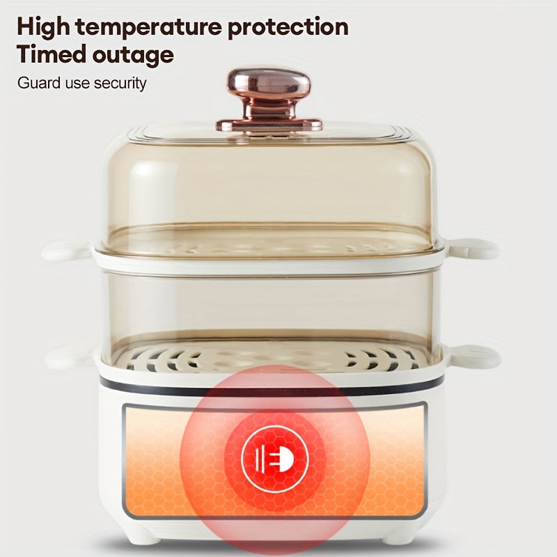 EU plug ikki qatlamli elektr taom bug'laydigan qurilma tez va bir vaqtning o'zida pishirish uchun, 9.5QT ko'p funktsiyali issiq qozon vizual qopqog'lar va to'planadigan savatlari bilan.