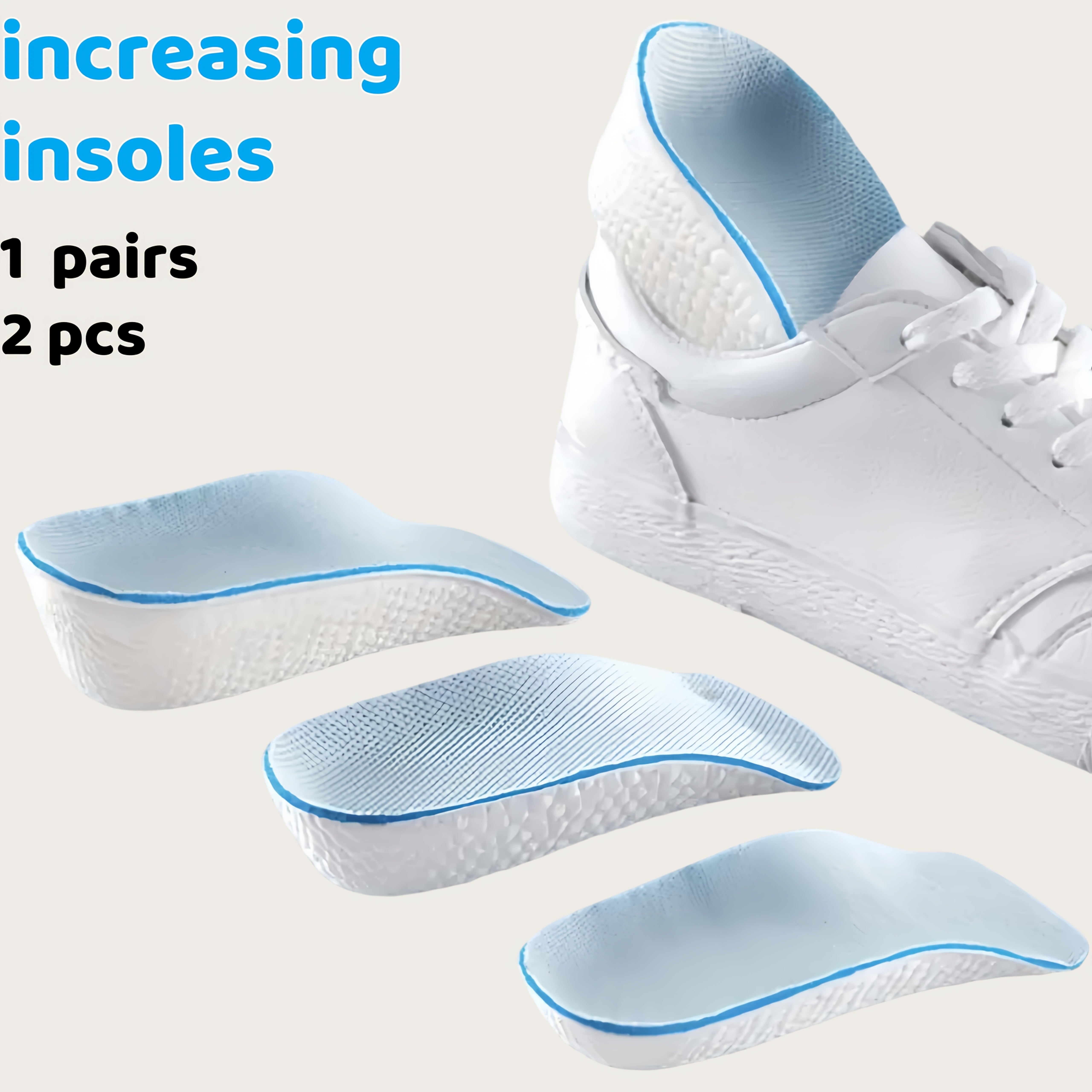 Unisex EVA Cushioning Height Increase Insoles for Sports Shoes