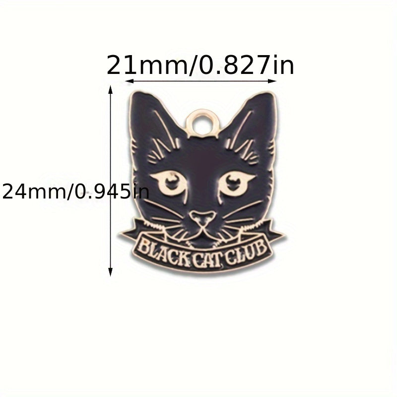 Women Shoe Boot Charms 2pcs Black Cat Zinc Alloy Accessories