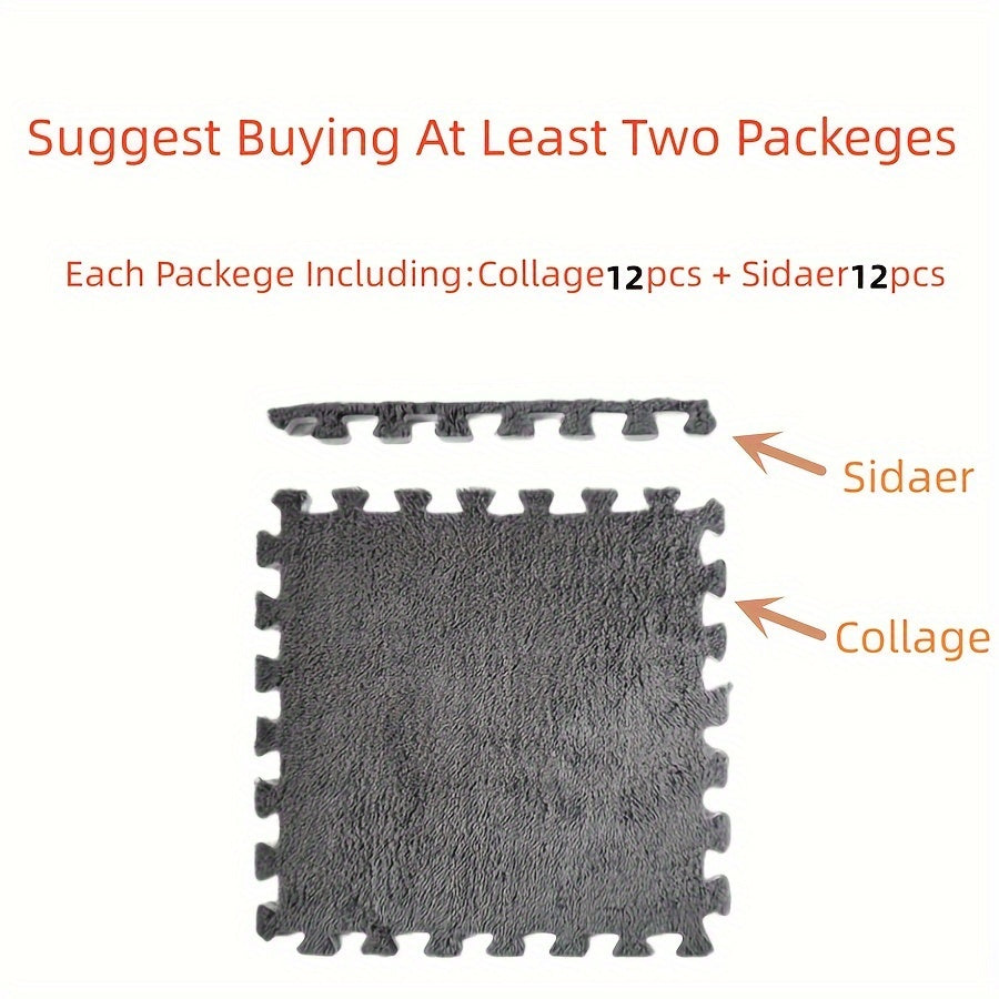 20-Piece Thickened Indoor Carpet Set for Bedroom and Living Room Non-Slip Washable 29.97x29.97cm