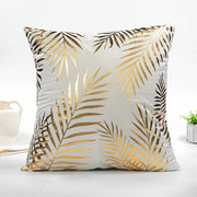 Luxurious Gold Leaf Print Throw Pillow Covers 18x18 Inches for Living Room Bedroom Sofa