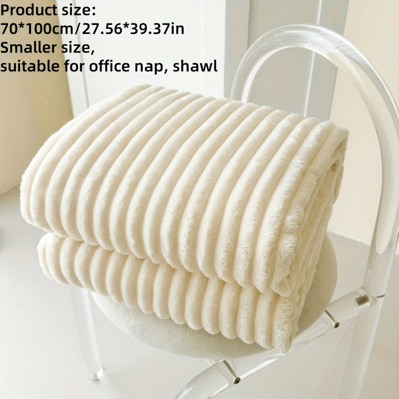 Faux Rabbit Fur Throw Blanket Double-Sided Soft Cozy for Sofa Camping Naps 70x100cm