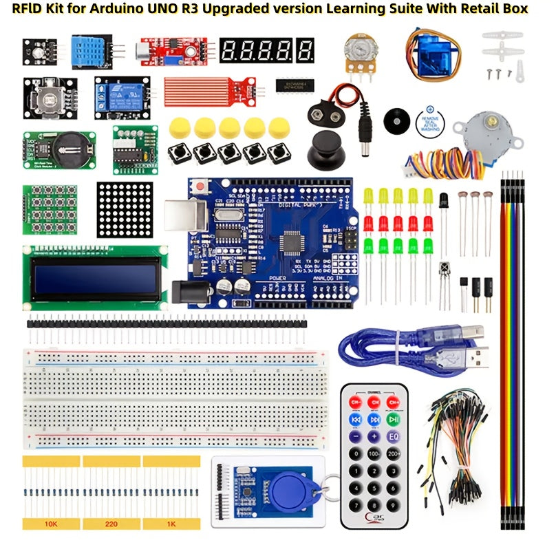Arduino Uno R3 RFID Kit with Digital Display and Hardwired Power for Education and Projects