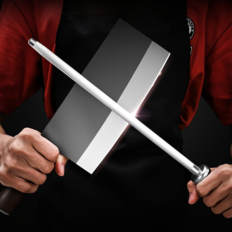 2-in-1 Knife Sharpener Set 8/12 inch Tungsten Steel Rod Rust Resistant