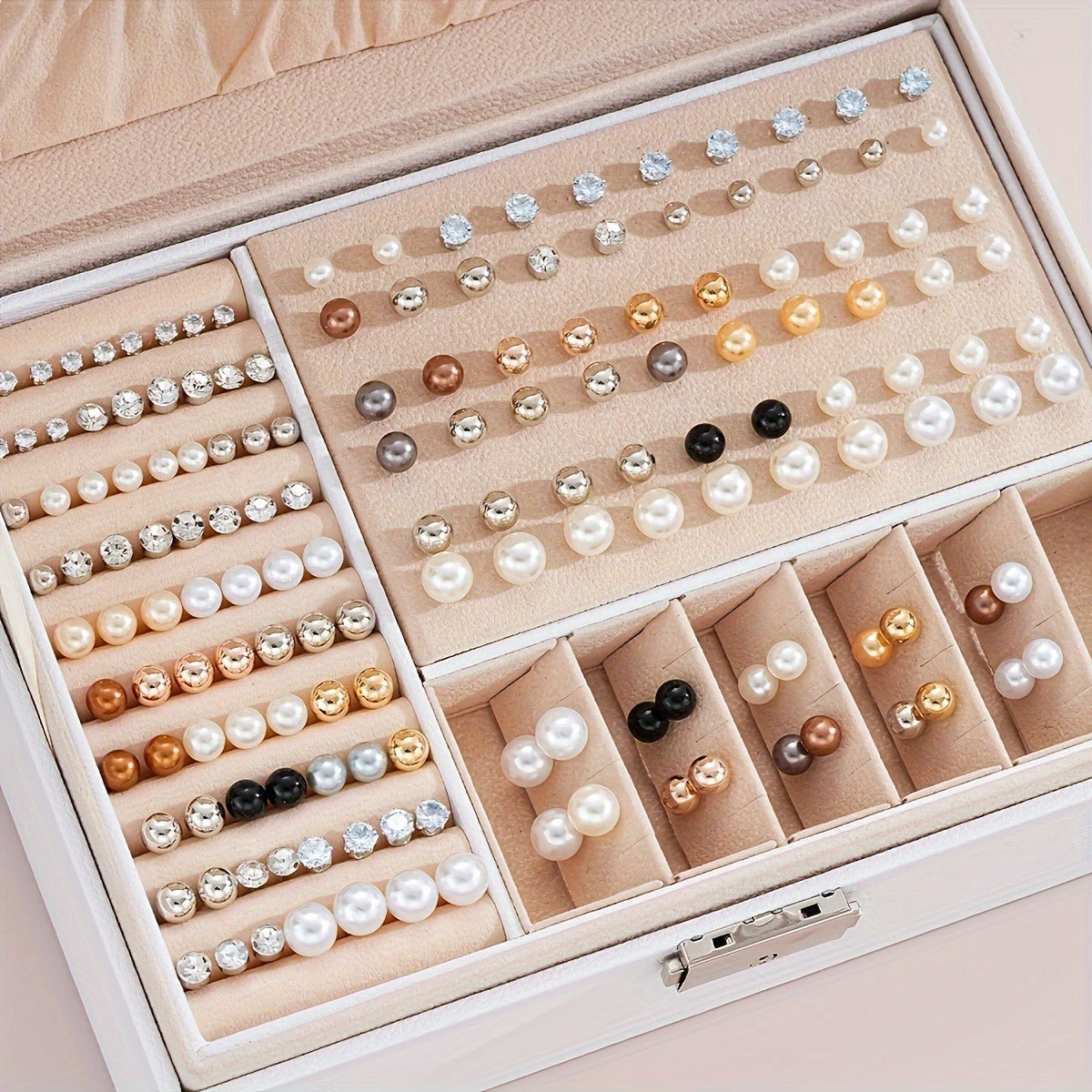Women’s Jewelry Set 91/114 Pieces Faux Pearls Rhinestones Earrings Rings Necklaces Bracelets