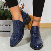 Women's Chunky Heel Ankle Boots Synthetic Back Zipper Non-Slip All-Season Dress