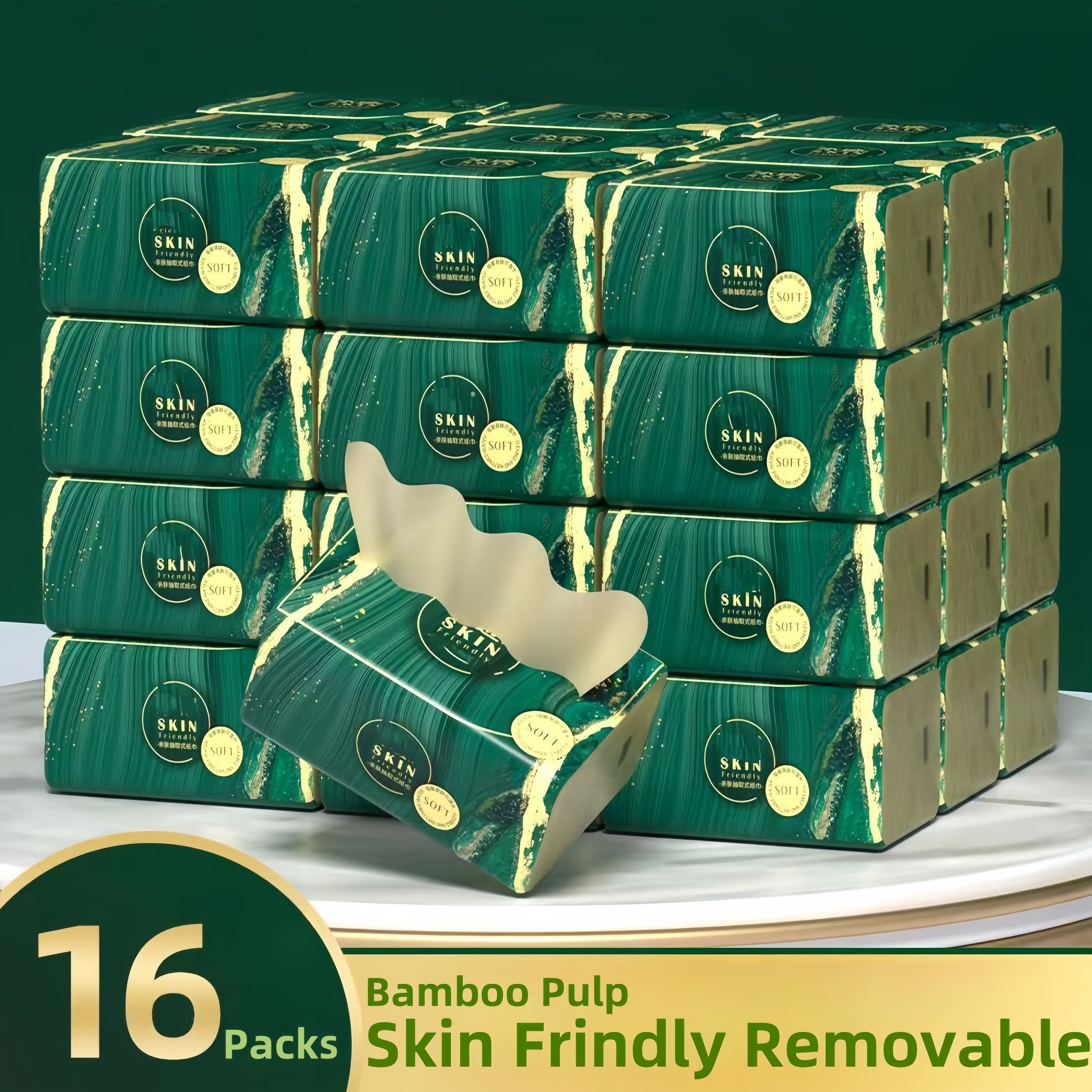 Rangli Glaze Series 4-qavatli tozaqog'oz, yumshoq, kuchli, yaxshi so'radigan bambuk qog'ozi, 16 ta paket