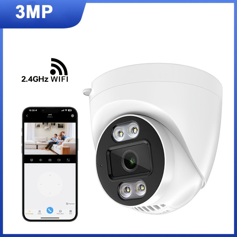 WiFi Dome Security Camera 1440P HD Night Vision Two-Way Audio Indoor Home Surveillance